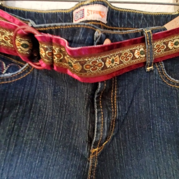 NWT FADED GLORY GIRLS EMBELLISHED BOHO JEANS SZ 16 - Picture 4 of 8